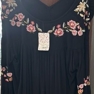 NWT- Free People Black Combo Dress